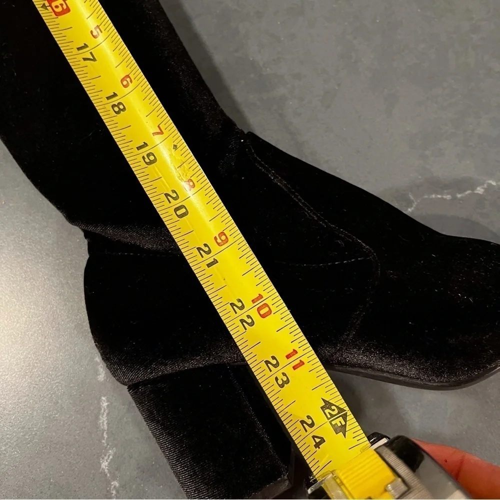 Charles by Charles David sz 6.5 YA black velvet OTK tall heeled boots